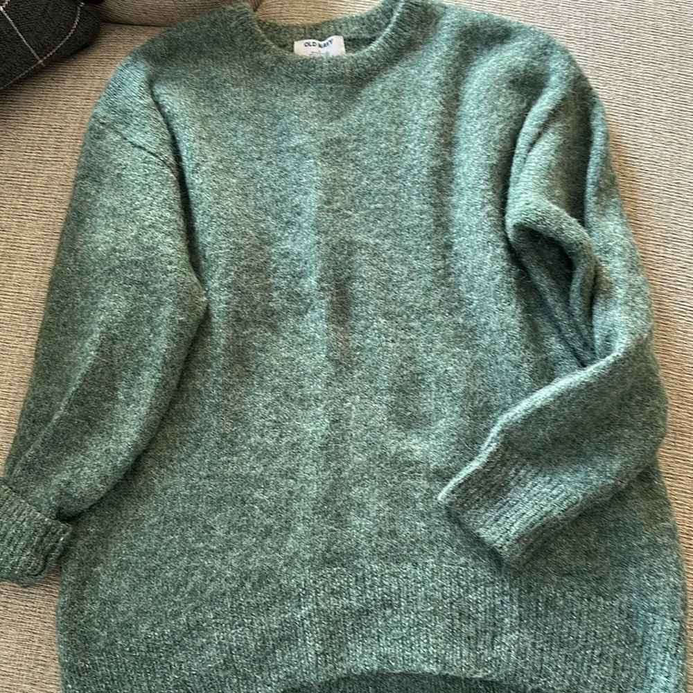 Fuzzy green oversized sweater